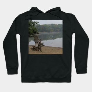 Foggy morning at the lake Hoodie